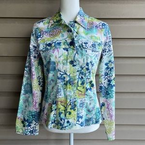 •Joni B.• Abstract Floral Woven Jacket - Size Small